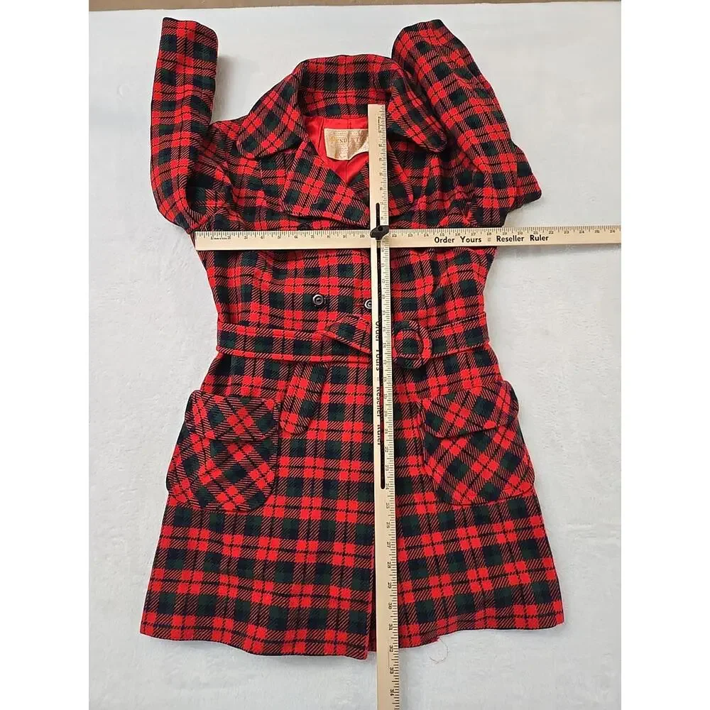 Pendleton Vtg 70s 80s Double Breasted 100% Wool Car Coat Womans Sz 8 Belted USA